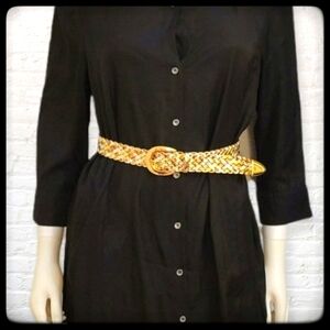 VTG RIBCO 1980s Silver and Gold Braid Woven Hipster Punk Festival Belt